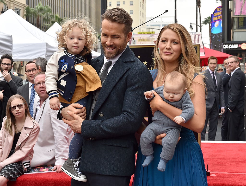 Ryan Reynolds and Blake Lively with daughters James Reynolds and Inez Reynolds 