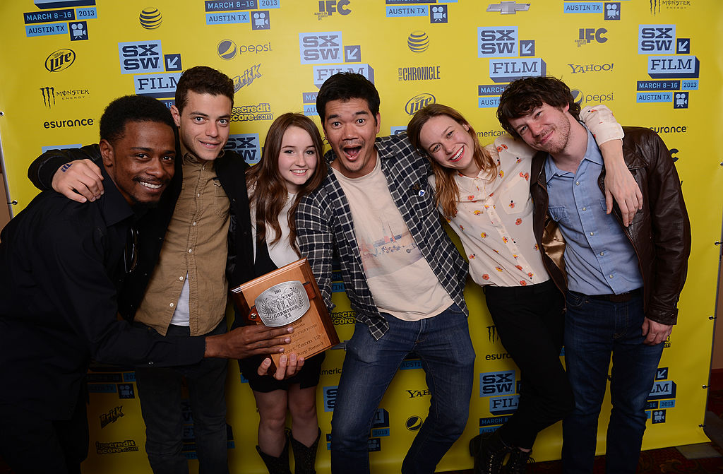 Lakeith Stanfield, Rami Malek, Kaitlyn Dever, director Destin Daniel Cretton, Brie Larson, and John Gallagher Jr. of Short Term 12