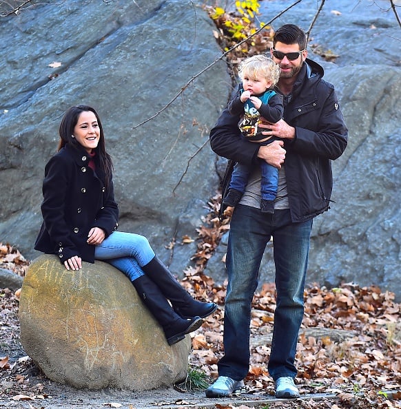 David Eason holding Kaiser Griffith with Jenelle Evans