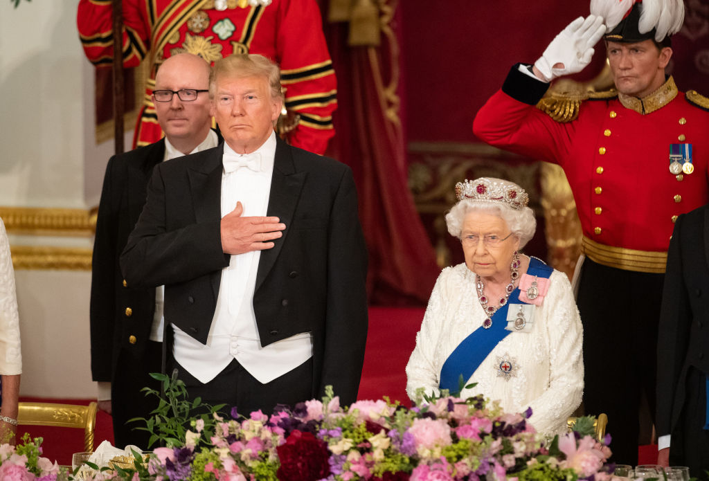 Donald Trump and Queen Elizabeth II at U.S. State Dinner.