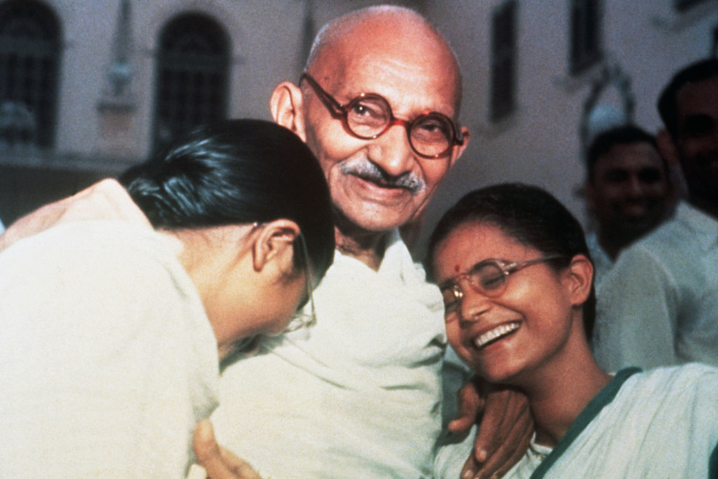 Mahatma Gandhi with Granddaughters
