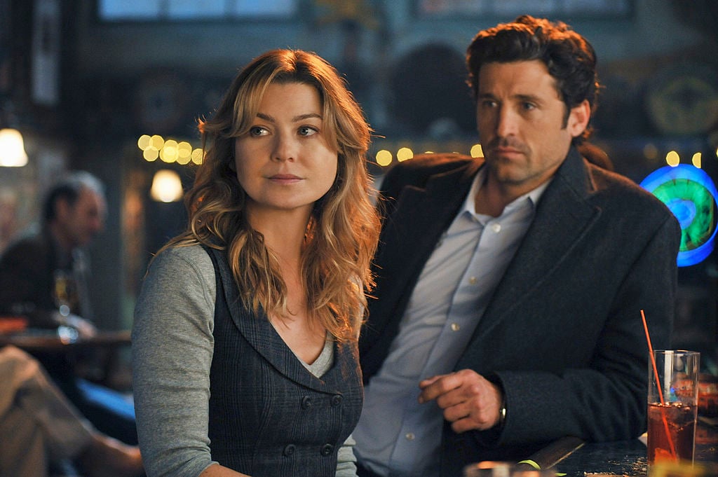 Ellen Pompeo as Meredith Grey and Patrick Dempsey as Derek Shepherd on "Grey's Anatomy"