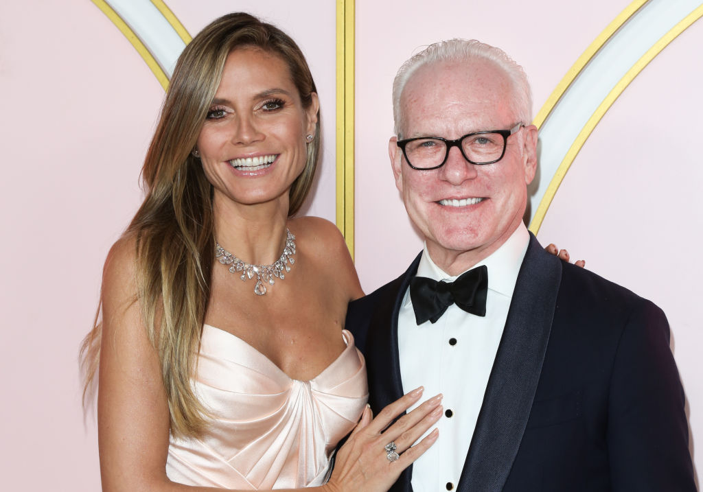 Heidi Klum (L) and Tim Gunn (R) attend the Amazon Prime Video post 2018 Emmy Awards party