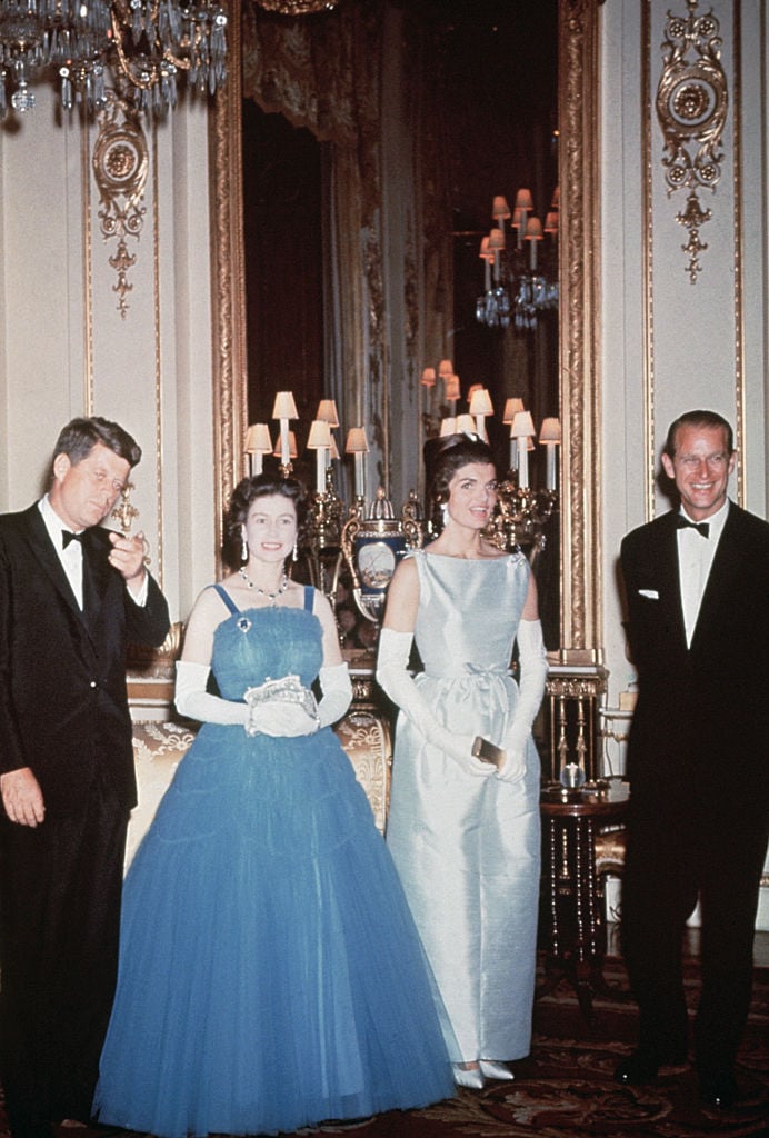 (L-R): John F. Kennedy; Queen Elizabeth II; Jackie Kennedy, and Prince Philip