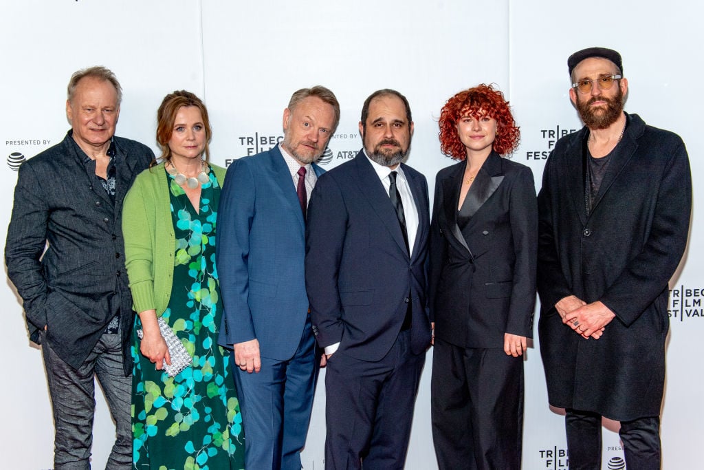 (L-R) Stellan Skarsgard, Emily Watson, Jared Harris, Craig Mazin, Jessie Buckley and Johan Renck