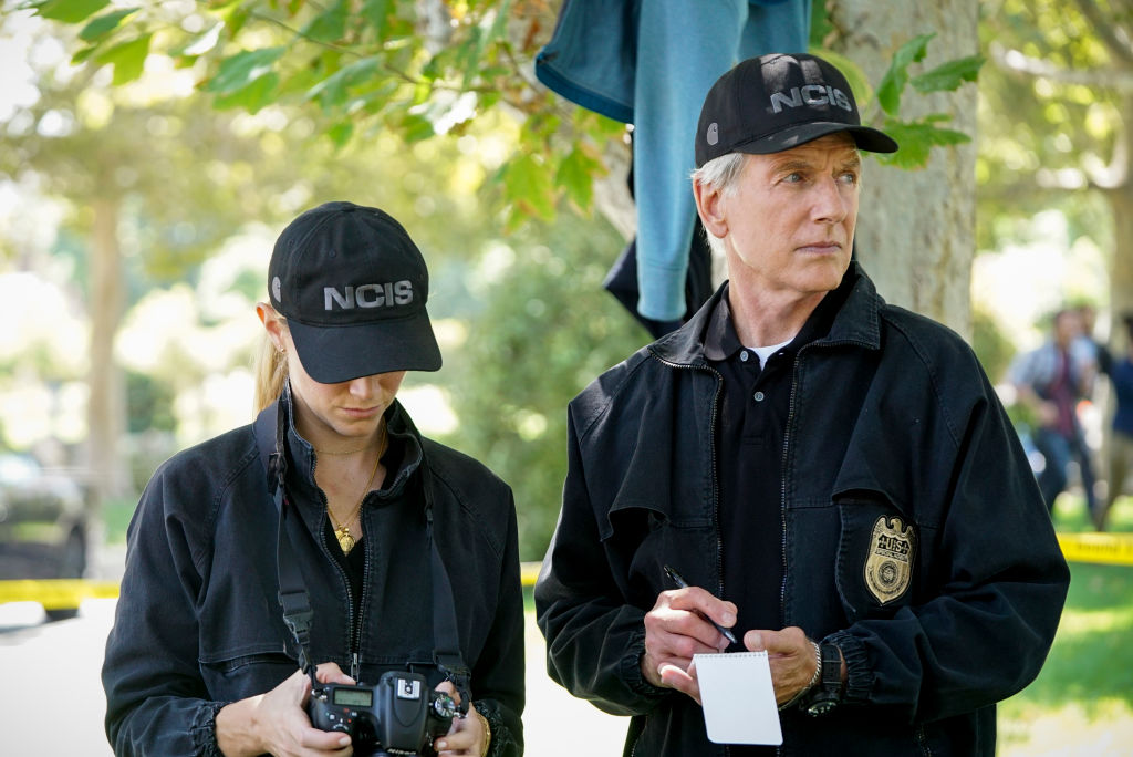 Mark Harmon as Agent Gibbs and Emily Wickersham as Agent Bishop | Sonja Flemming/CBS via Getty Images