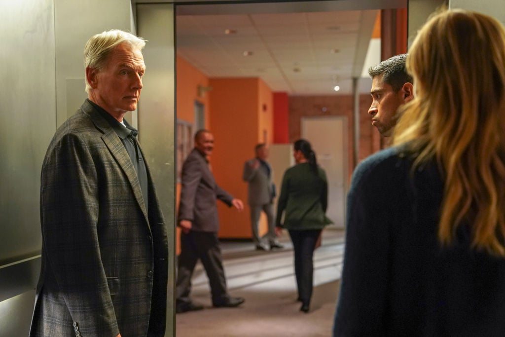 The NCIS team in the elevator. | Ali Goldstein/CBS via Getty Images