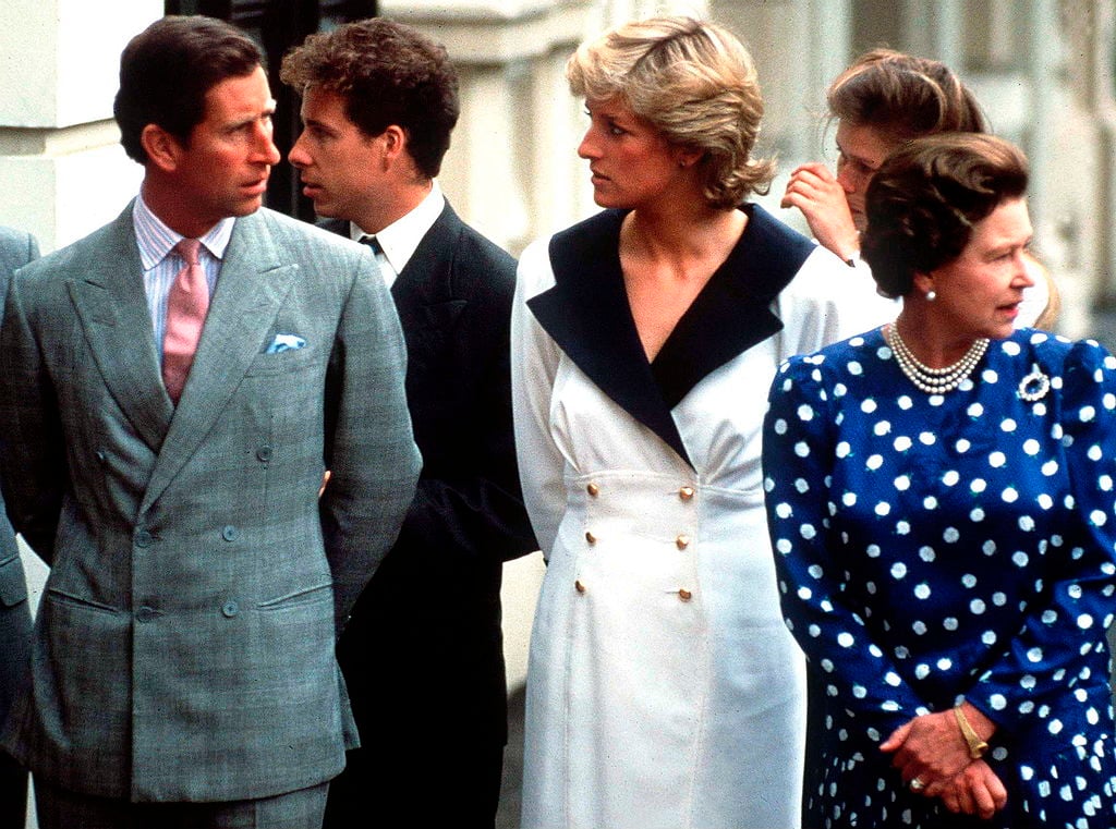 Prince Charles, Princess Diana, and Queen Elizabeth II