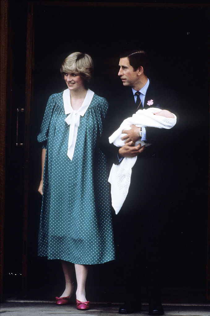 Princess Diana and Prince Charles with newborn Prince William 