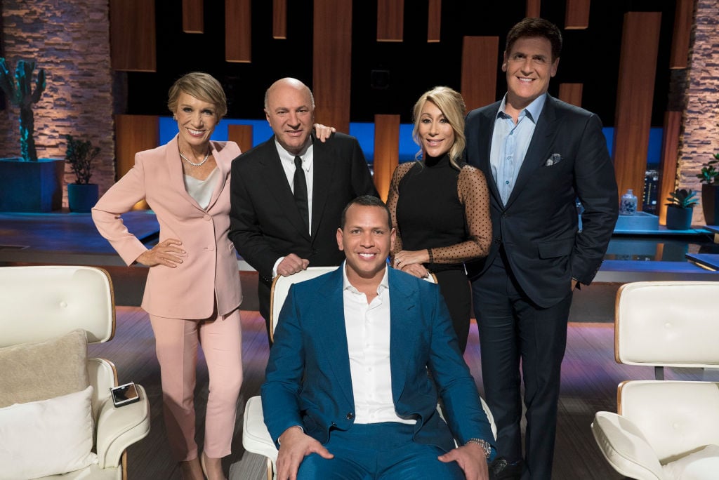 Barbara Corcoran, Kevin O'Leary, Alex Rodriguez, Lori Greiner, Mark Cuban on "Shark Tank"