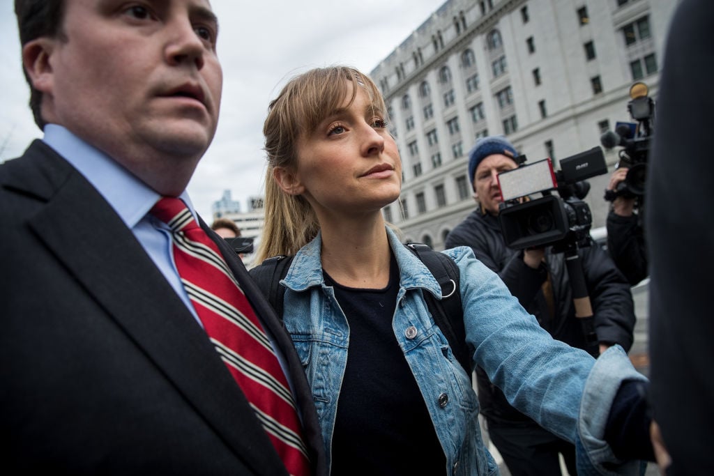 Allison Mack leaves U.S. District Court for the Eastern District of New York after a bail hearing | Drew Angerer/Getty Images