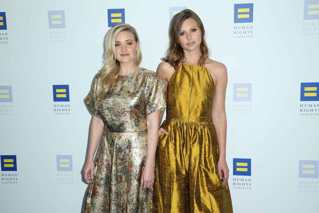 AJ Michalka and Aly Michalka attend The Human Rights Campaign 2019 Los Angeles Dinner on March 30, 2019.