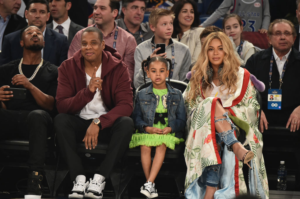 Jay-Z and Beyonce with their daughter, Blue Ivy