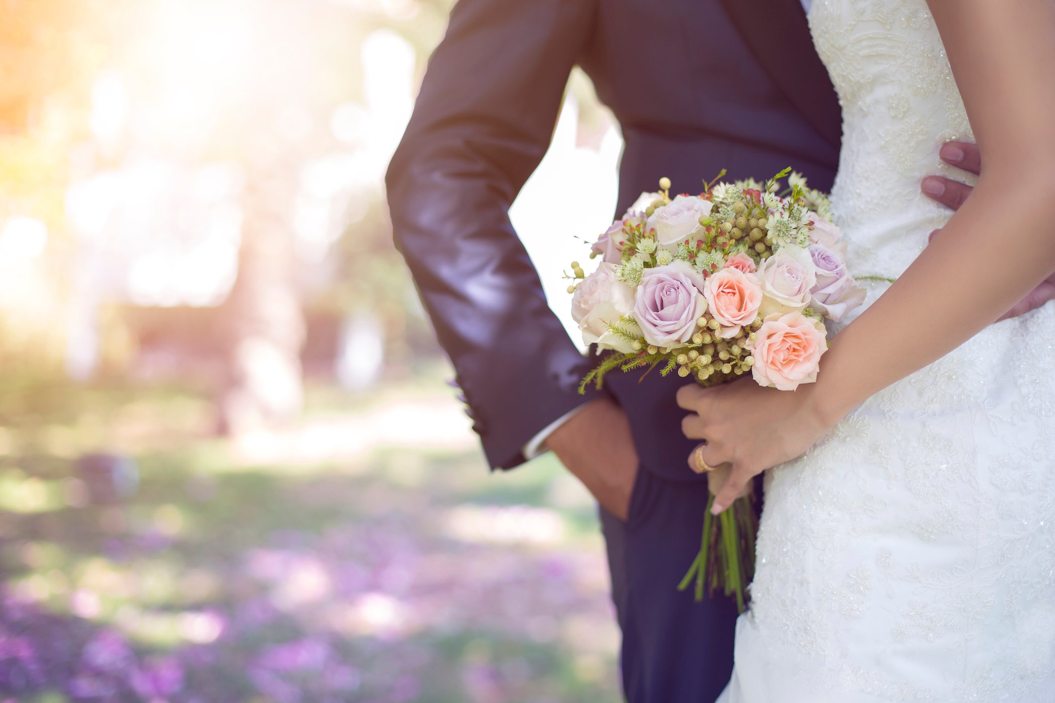 Couple on their wedding day 