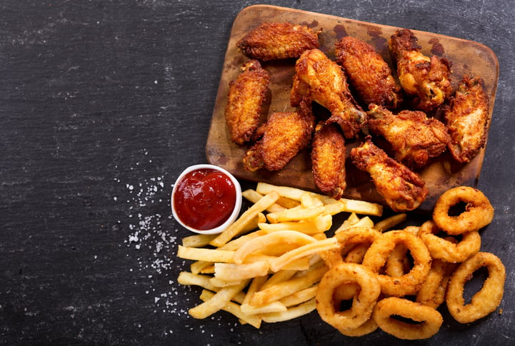 Tray of fried foods