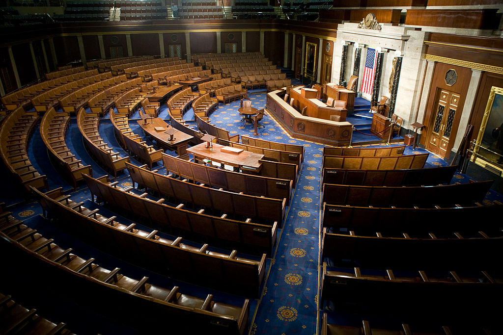 The empty chambers of the House of Representatives