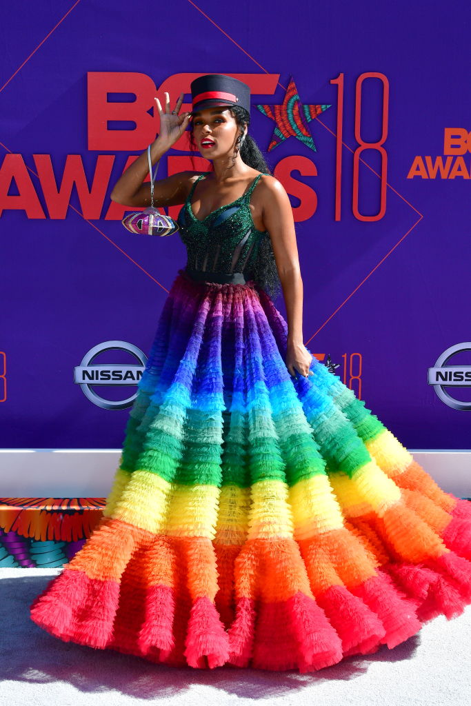 Janelle Monae arrives at the 2018 BET Awards held at Microsoft Theater on June 24, 2018, in Los Angeles, California.
