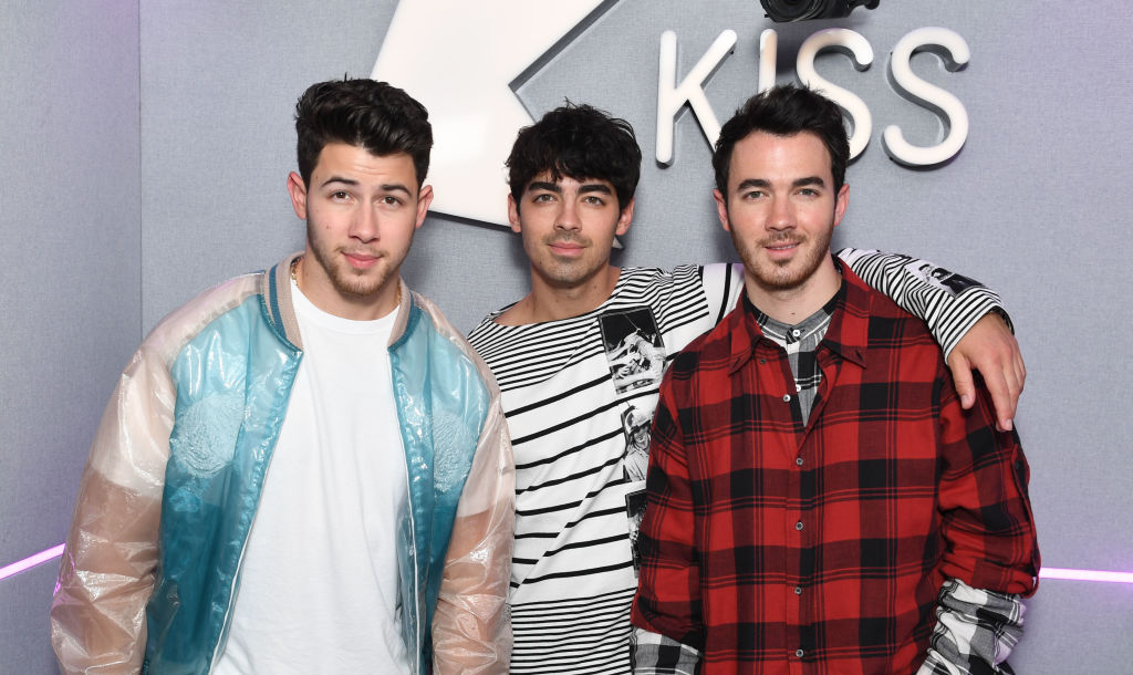 The Jonas Brothers Visit KISS FM Nick Jonas, Joe Jonas and Kevin Jonas