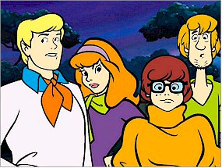 Animated Scooby-Doo gang.