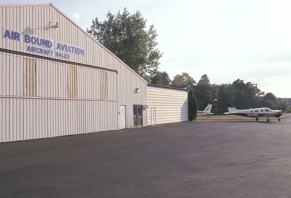 Airport hangar of JFK Jr.