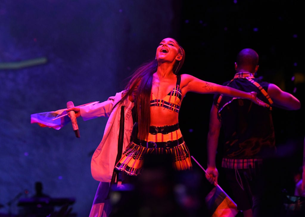 Ariana Grande performs for fans