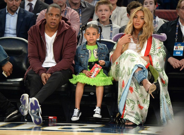 Jay Z, Blue Ivy Carter and Beyoncé Knowles