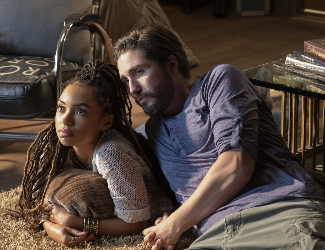Logan Browning and John Patrick Amedori in Dear White People season three