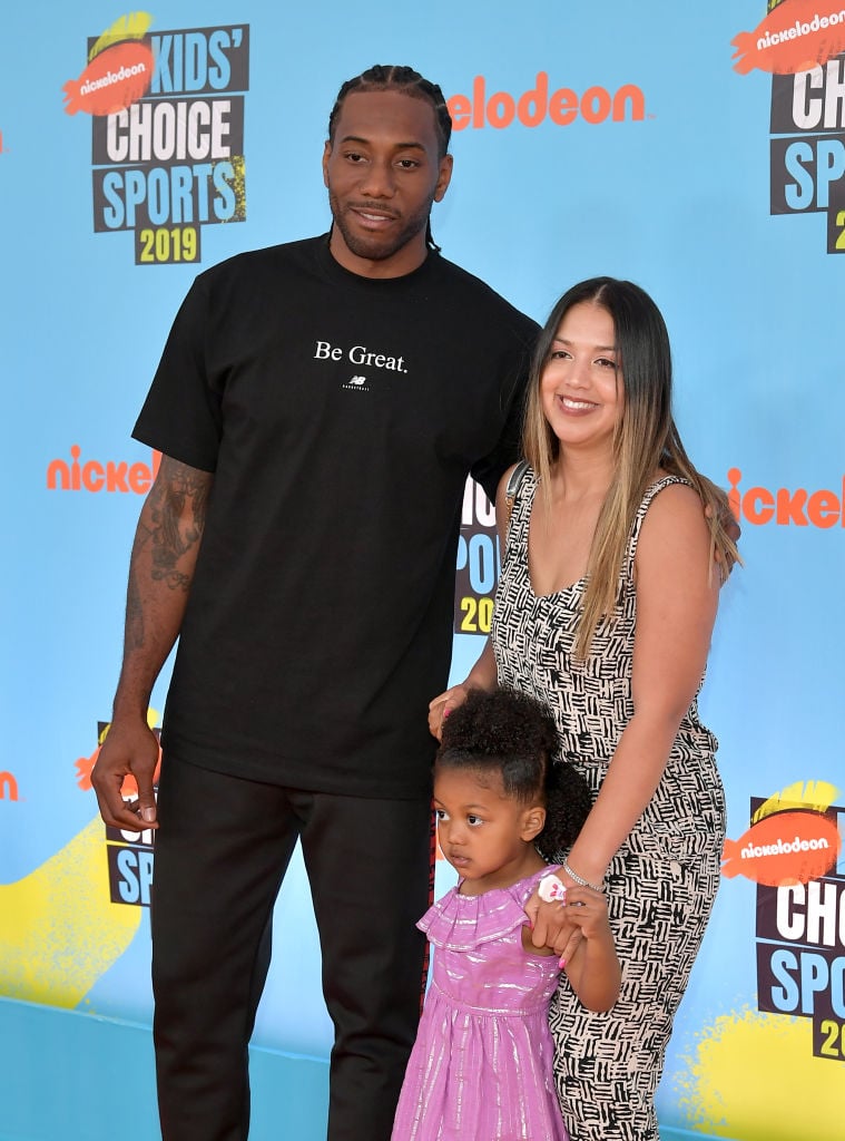   Kawhi Leonard and Kishele Shipley  | Neilson Barnard/Getty Images 