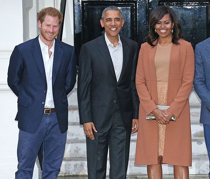 Prince Harry, Barack Obama, and Michelle Obama