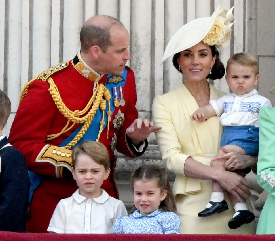 Prince William, Kate Middleton, Prince Louis, Prince George, and Princess Charlotte