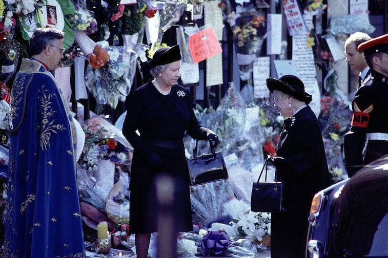 Queen Elizabeth at Princess Diana's funeral