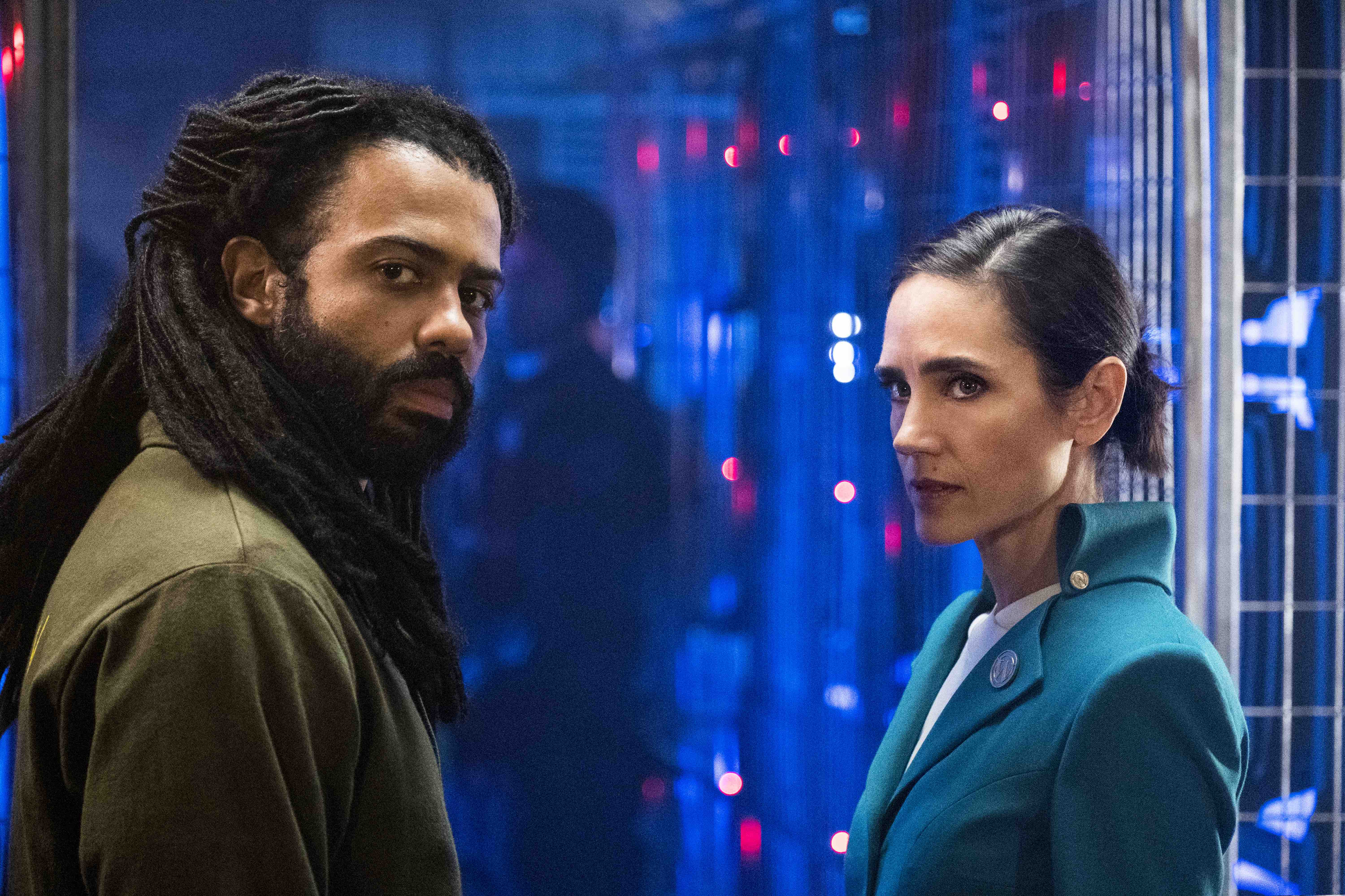 Daveed Diggss and Jennifer Connelly in Snowpiercer