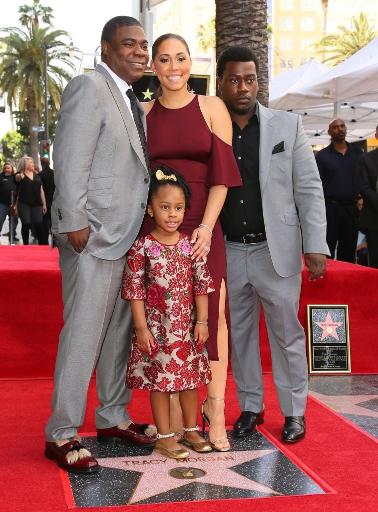 Tracy Morgan with daughter Maven Morgan, wife Megan Wollover, and son Tracy Morgan Jr.