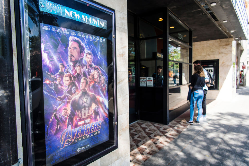 'Avengers: Endgame' poster outside theater 