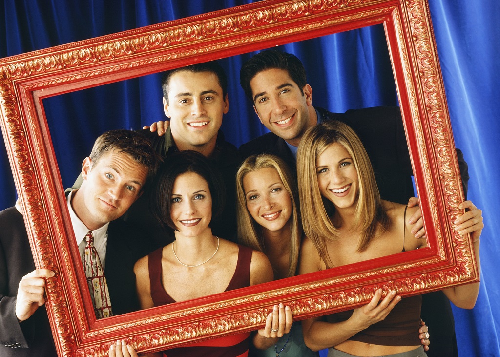 (L-R) Friends stars Matthew Perry, Courteney Cox, Matt LeBlanc, Lisa Kudrow, David Schwimmer, and Jennifer Aniston