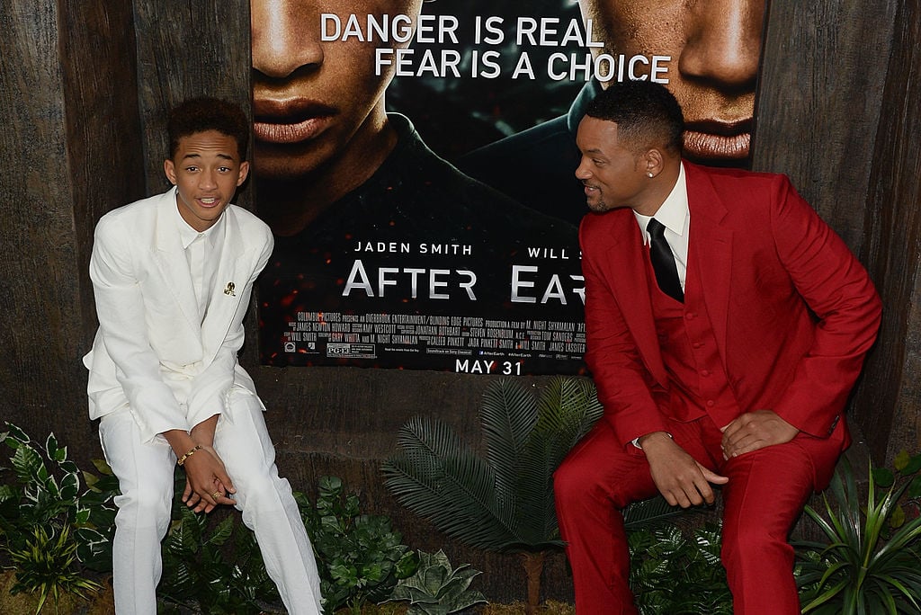 Actors Jaden Smith and Will Smith attend the After Earth premiere at Ziegfeld Theater on May 29, 2013, in New York City. 