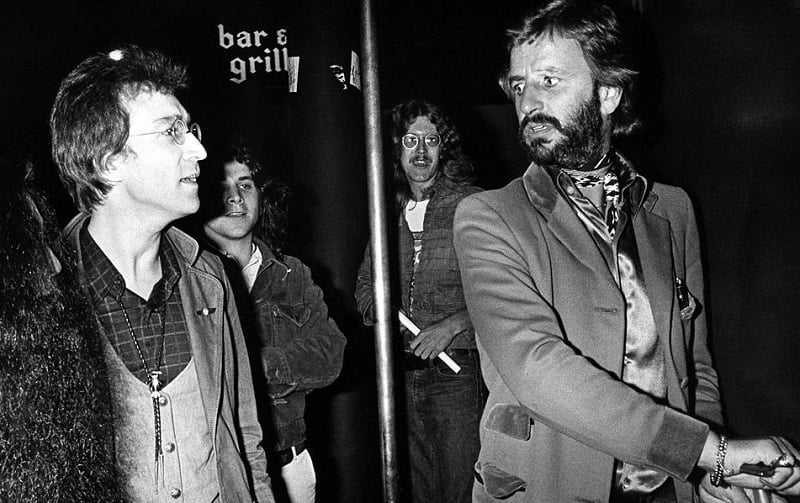 John Lennon and Ringo Starr in 1975