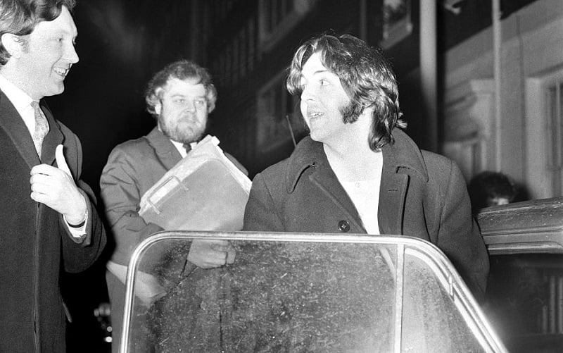 Paul McCartney outside Apple studios 1969