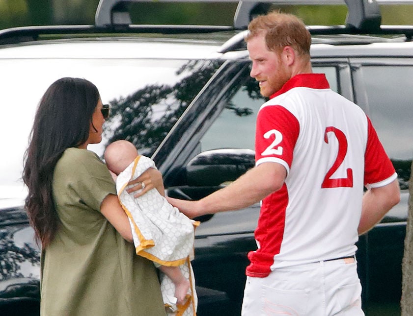 Prince Harry and Meghan Markle participate in the royal charity polo match with baby Archie.