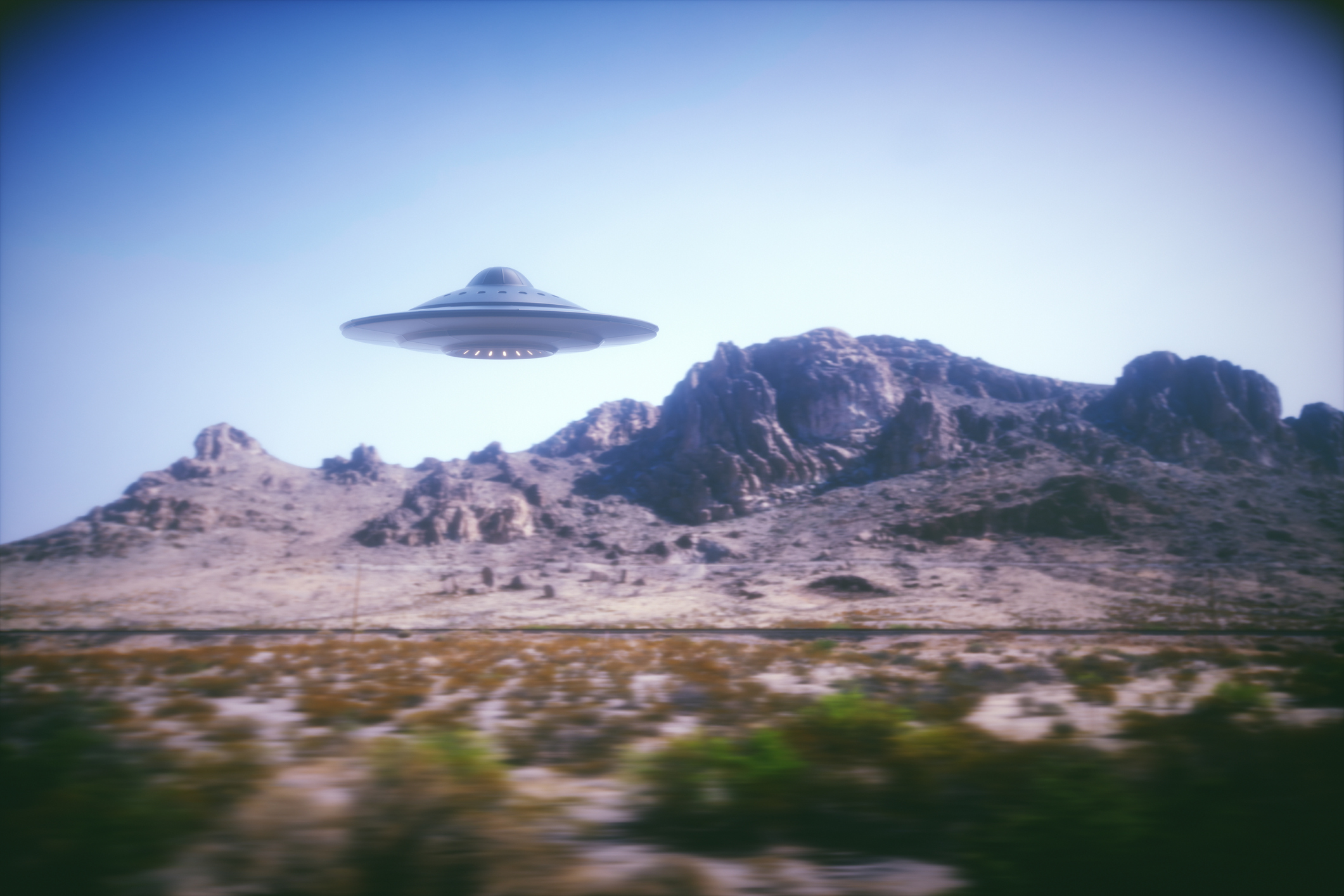 UFO in mountains