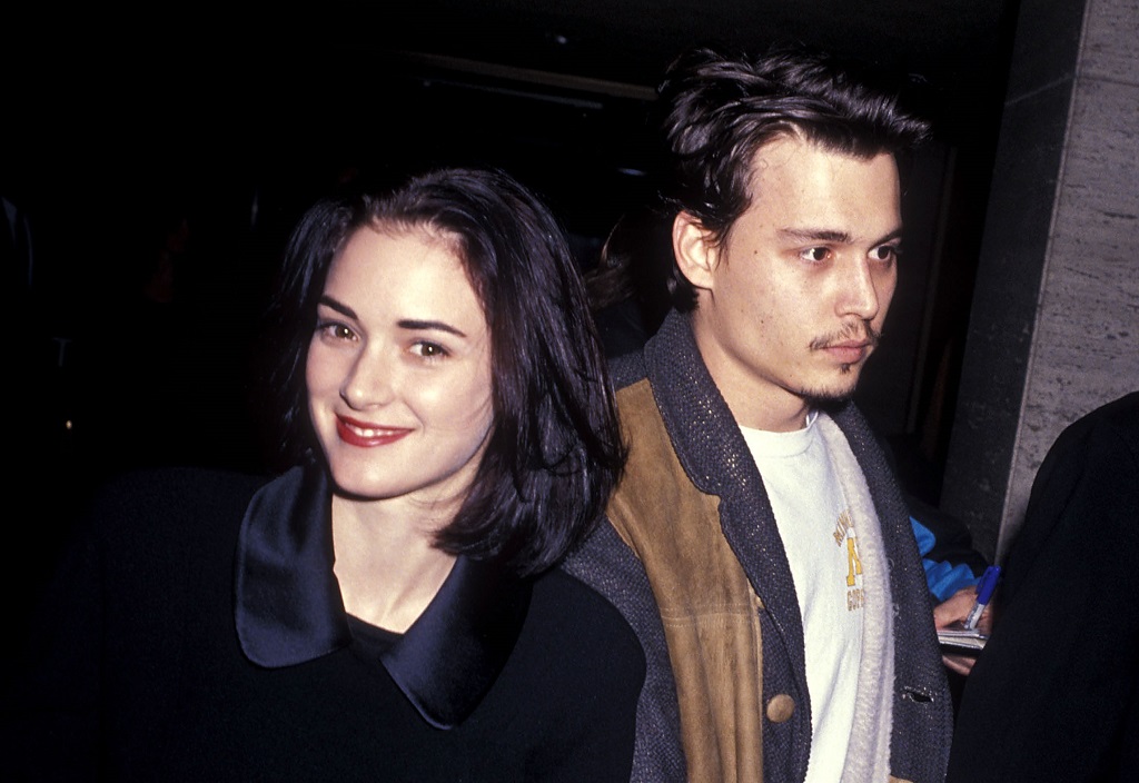 Actress Winona Ryder and actor Johnny Depp attend The Silence of the Lambs Century City Premiere on February 1, 1991.