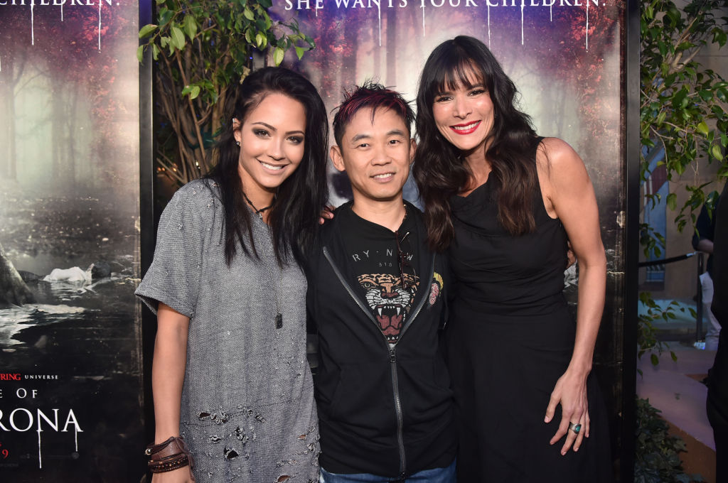 Tristan May, James Wan and Patricia Velasquez