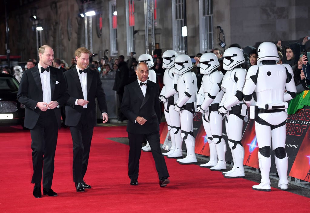 Prince William and Prince Harry at the European Premiere of Star Wars The Last Jedi
