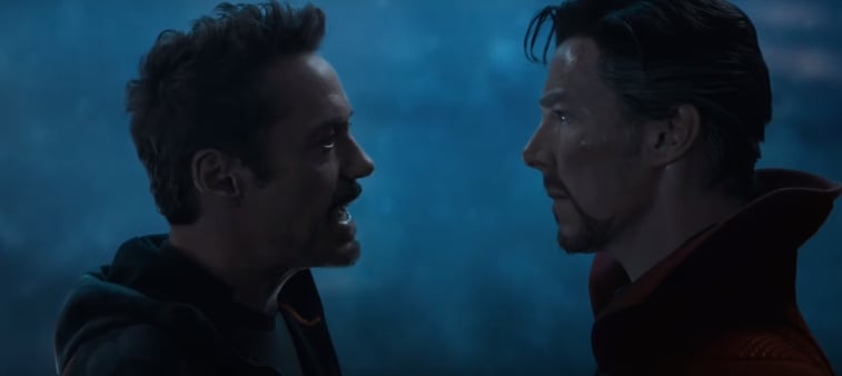 Robert Downey Jr. as Tony Stark and Benedict Cumberbatch as Doctor Stephen Strange