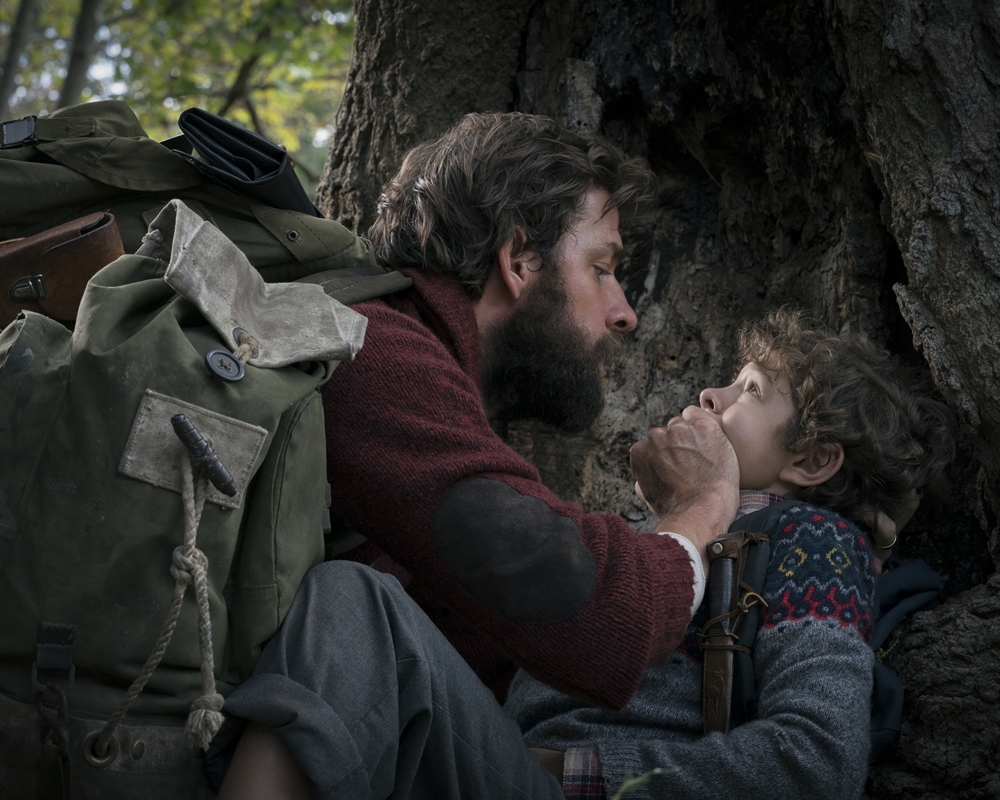 John Krasinski and Noah Jupe in A Quiet Place