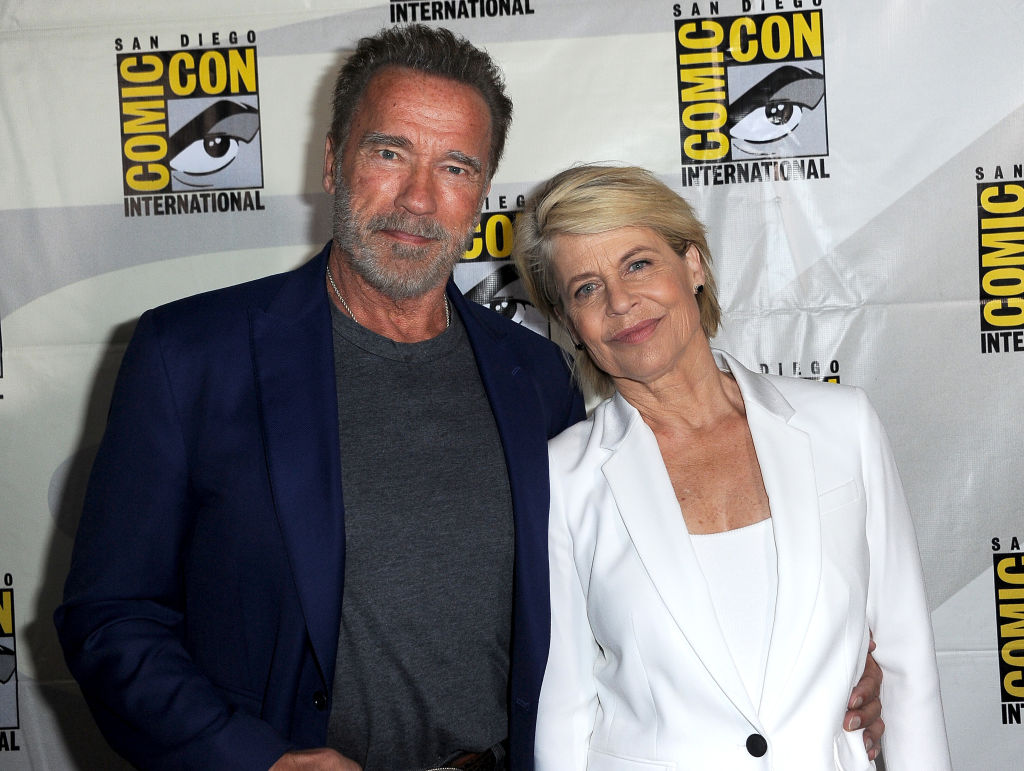 Arnold Schwarzenegger and Linda Hamilton