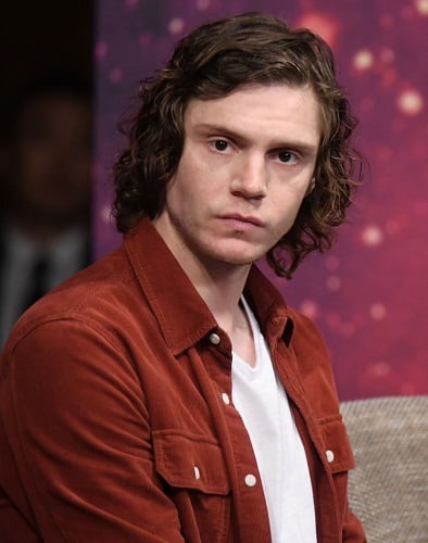 Evan Peters attends a press conference