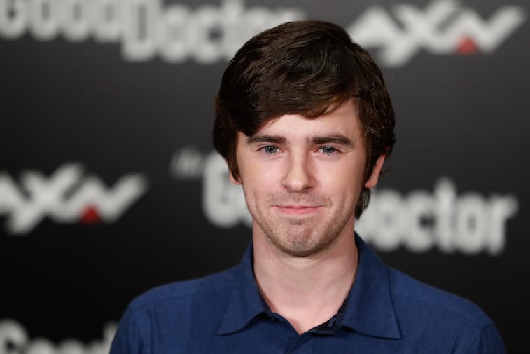 Freddie Highmore on the set of The Good Doctor