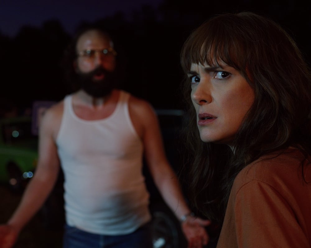 Brett Gelman and Winona Ryder in Stranger Things