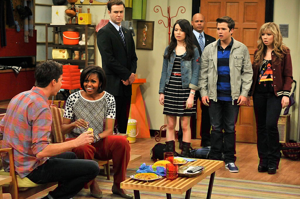 First Lady Michelle Obama on the set of 'iCarly'